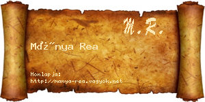 Mánya Rea névjegykártya